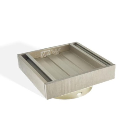 Ezy Flow Brushed Nickel Tile Insert Aluminium Floor Waste Grate 100x100x21