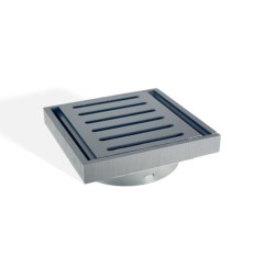 Ezy Flow Brushed Gun Metal Aluminium Floor Waste Grate 100x100x14