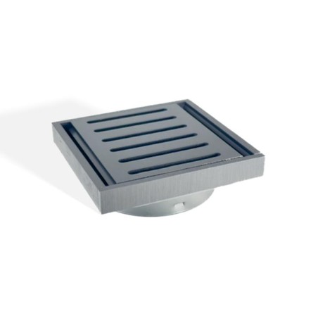 Ezy Flow Brushed Gun Metal Aluminium Floor Waste Grate 100x100x14