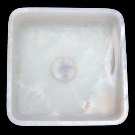 White Onyx Honed Square Basin 4293