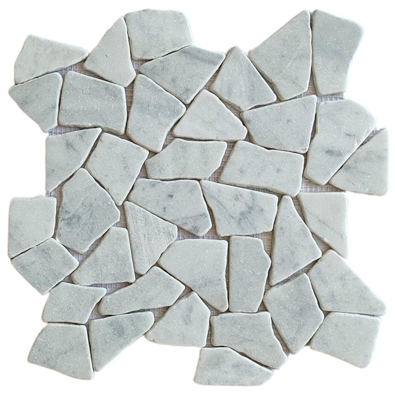 Carrara White Tumbled Random Marble