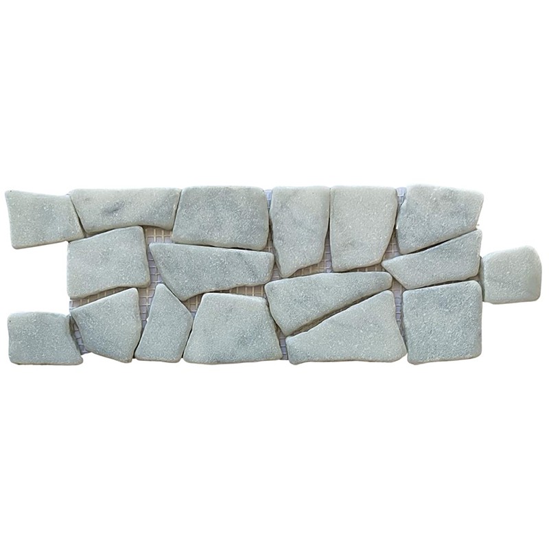 Carrara White Tumbled Random Marble Borders