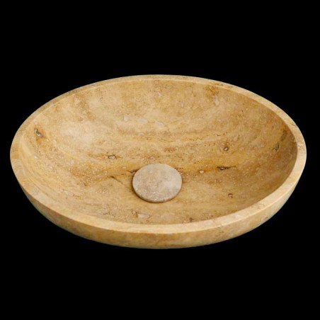 Classico Honed Oval Basin Travertine 4402 With Matching Pop-Up Waste