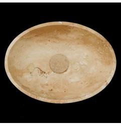 Classico Honed Oval Basin Travertine 4405 With Matching Pop-Up Waste