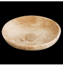 Classico Honed Oval Basin Travertine 4405 With Matching Pop-Up Waste