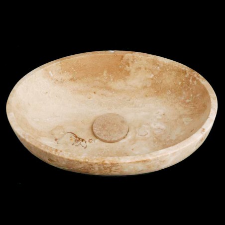 Classico Honed Oval Basin Travertine 4405 With Matching Pop-Up Waste