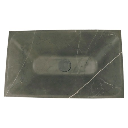 Pietra Grey Honed Rectangle Tapered Basin Limestone 4873