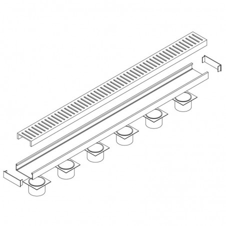 Lauxes Aluminium Standard Floor Grate 70mm
