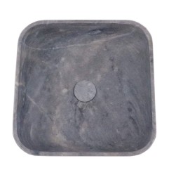 Crystal Grey Honed Square Basin Marble 4956 With Matching Stone Pop-Up Waste