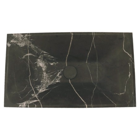 Pietra Grey Honed Rectangle Tapered Basin Limestone 4881 With Matching Stone Pop-Up Waste