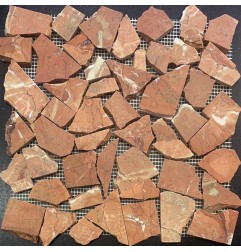Rojo Alicante Honed Random Marble Mosaic Tiles