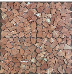 Rojo Alicante Honed Random Marble Mosaic Tiles