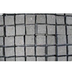 Diamond Black Flamed Straight Pattern Cobblestone Granite