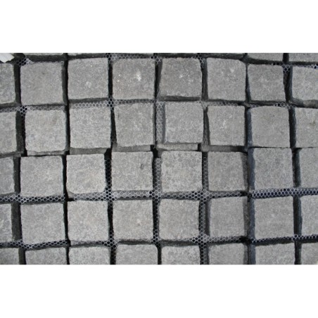 Diamond Black Flamed Straight Pattern Cobblestone Granite