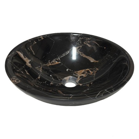 Portoro Polished Round Marble Basin