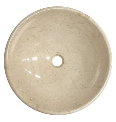 Spanish Crema Marfil Polished Round Marble Basin