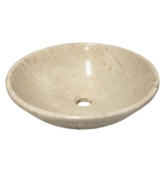 Spanish Crema Marfil Polished Round Marble Basin