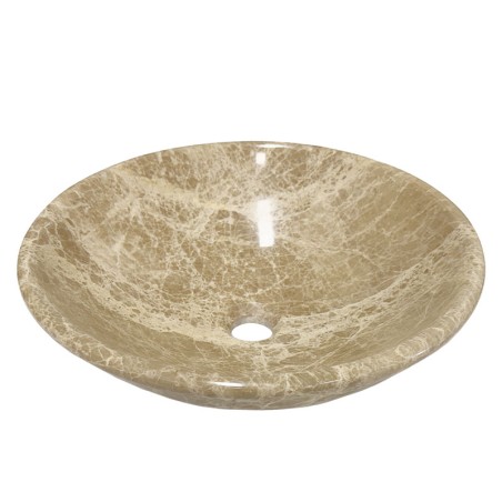 Emperador Light Polished Round Marble Basin