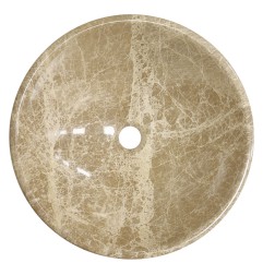 Emperador Light Polished Round Marble Basin