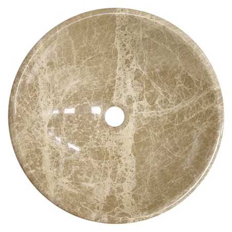Emperador Light Polished Round Marble Basin