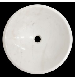 Elegant White Polished Round Marble Basin