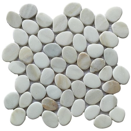 Calacatta Gold Tumbled Sliced Pebble Squares