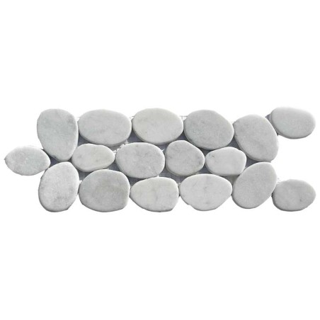 Carrara Tumbled Sliced Pebble Borders