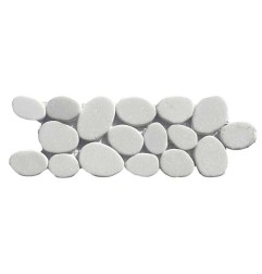Thassos Tumbled Sliced Pebble Borders
