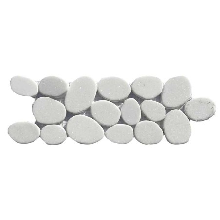 Thassos Tumbled Sliced Pebble Borders