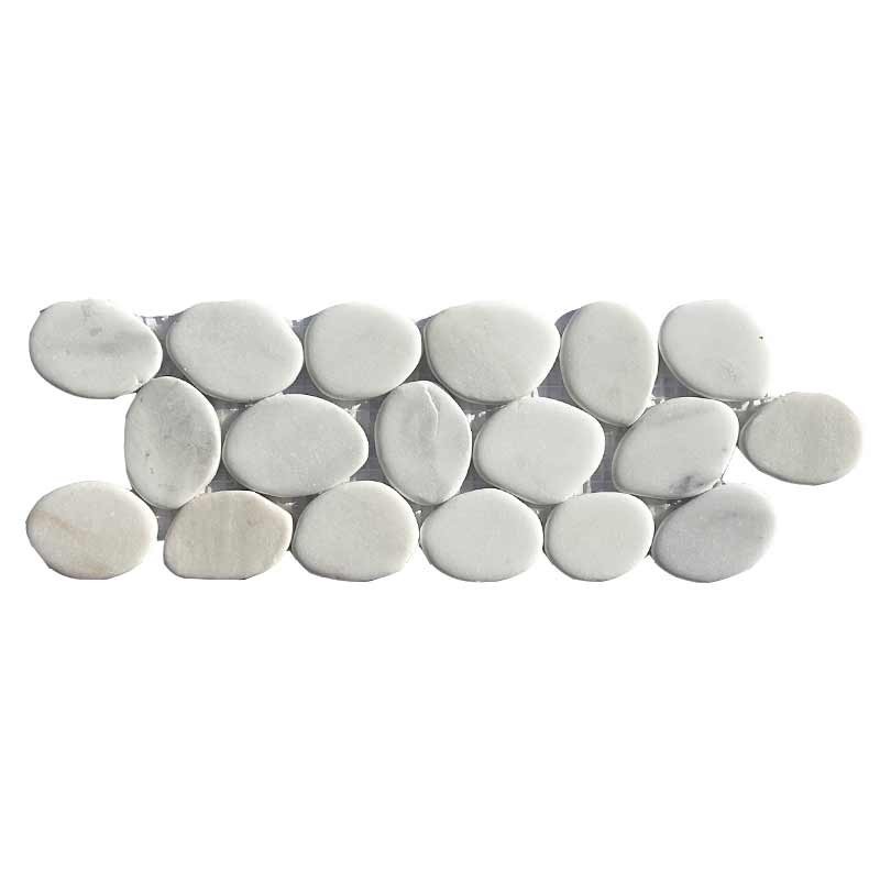 Calacatta Gold Tumbled Sliced Pebble Borders