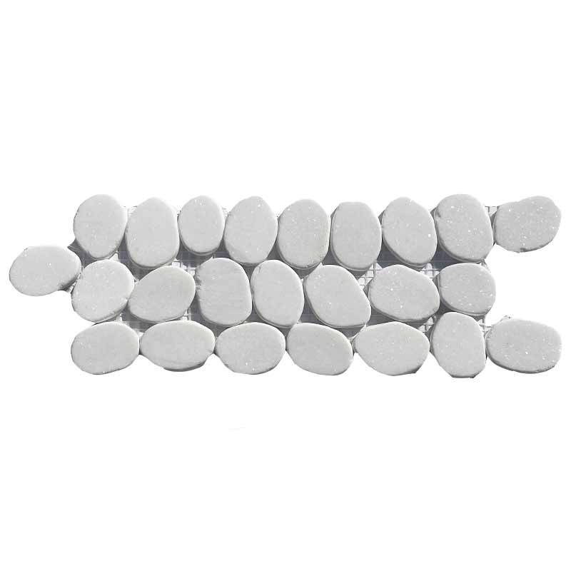 Thassos Tumbled Sliced Mini Pebble Borders