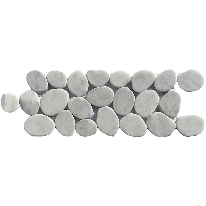 Carrara Tumbled Sliced Mini Pebble Borders