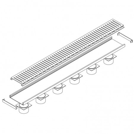 Lauxes Aluminium Brushed Nickel Next Generation 14 Floor Grate