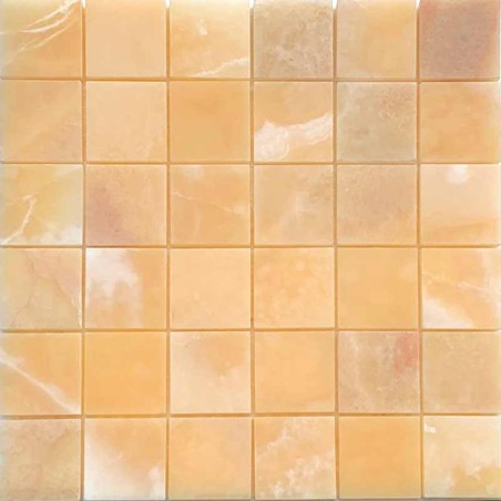Orange Onyx Polished Mosaic tiles 50x50