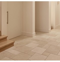 Crema Luminous French Pattern Tumbled Limestone Tiles 12mm