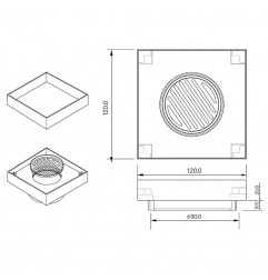 Tile Insert 316 Marine Grade Brush Copper Stainless Steel Floor Drain 120