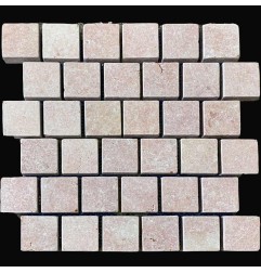 Rosa Perlino Tumbled Brick Pattern Cobblestone Marble