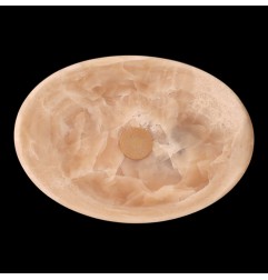 Honey Onyx Honed Oval Basin Concave Design 4589 With Matching Pop-Up Waste