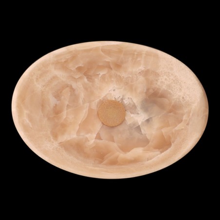 Honey Onyx Honed Oval Basin Concave Design 4589 With Matching Pop-Up Waste