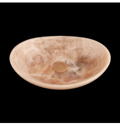 Honey Onyx Honed Oval Basin Concave Design 4589 With Matching Pop-Up Waste