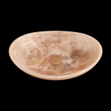 Honey Onyx Honed Oval Basin Concave Design 4589 With Matching Pop-Up Waste