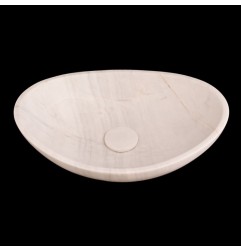 Bianca Luminous Honed Oval Concave Design Basin 4628 With Matching Pop-Up Waste