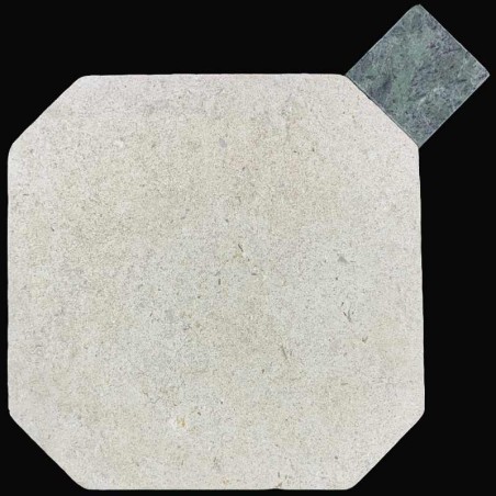 Crema Luminous Octagon & Square Tumbled Limestone Tiles