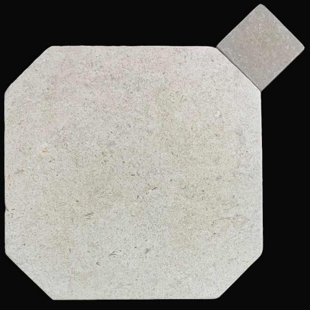 Crema Luminous Octagon & Square Tumbled Limestone Tiles