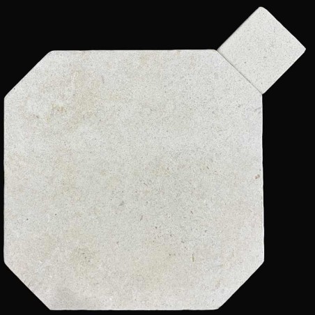 Crema Luminous Octagon & Square Tumbled Limestone Tiles