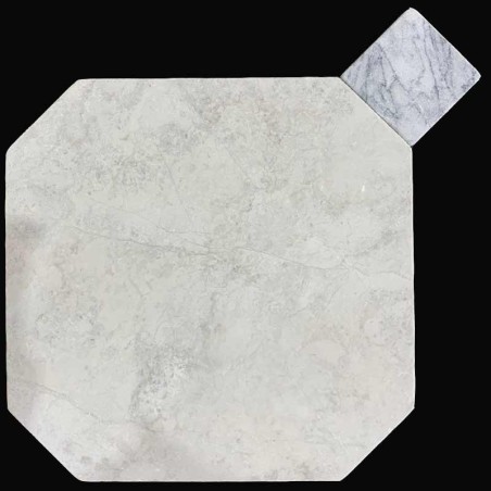 Bianca Perla Octagon & Square Tumbled Limestone Tiles