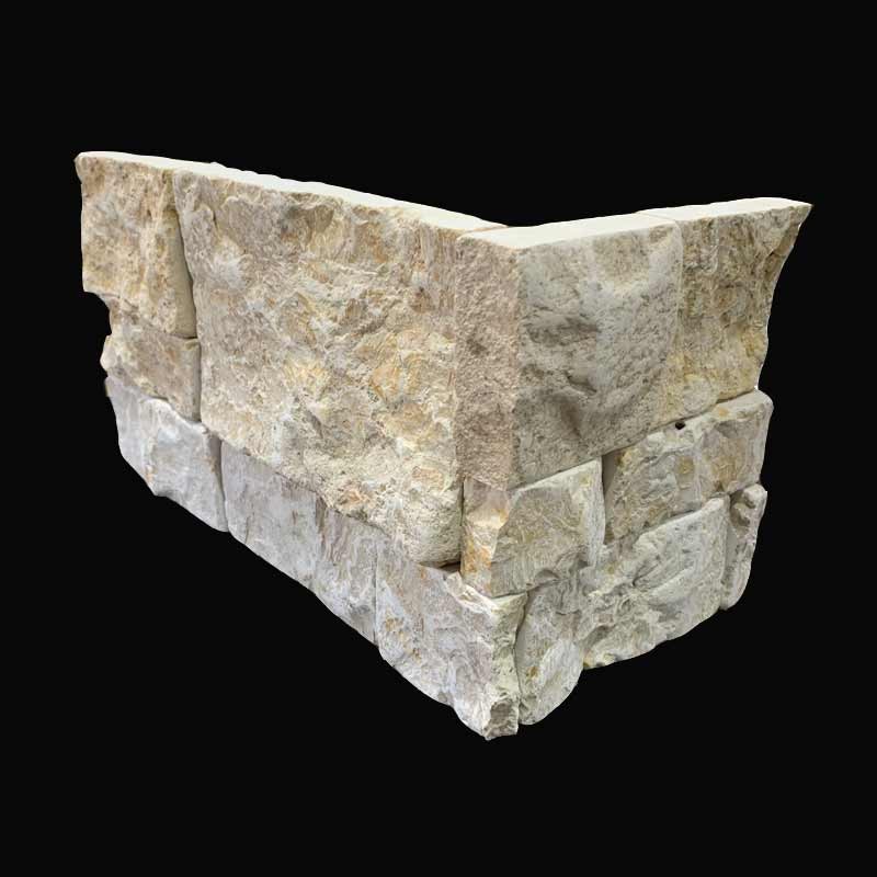 Travertine Beige Dry Stone Panel Corner