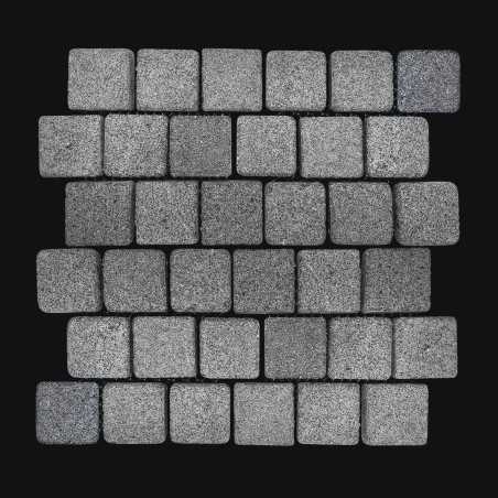 Black Tumbled Brick Pattern Cobblestone Granite