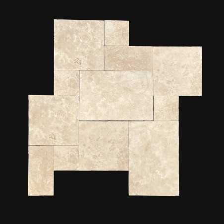 Ivory French Pattern Light Premium Tumbled Tile 12mm