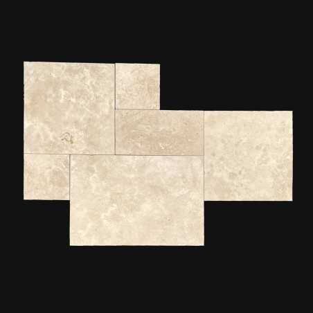 Ivory French Pattern Light Premium Tumbled Tile 12mm